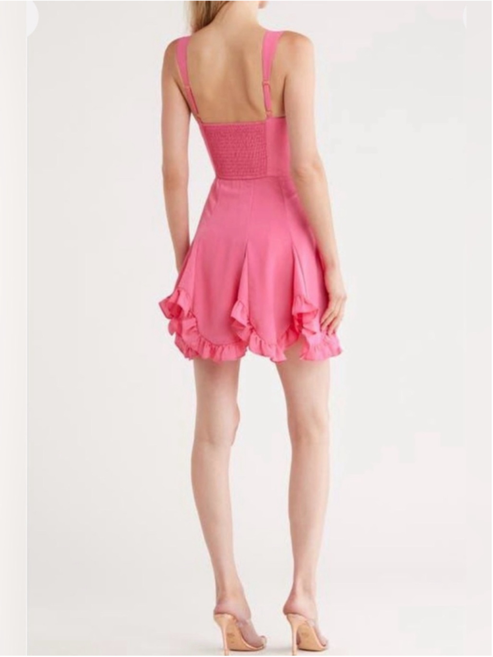 Hutch Pink Scallop Hem Fit and Flare Mini Dress - Picture 2 of 10